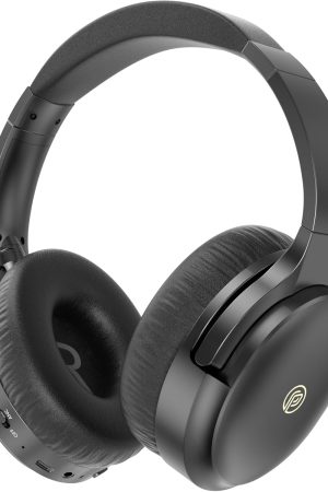 Active Noise Cancelling Headphones, 100H Playtime Headphones Wireless Bluetooth, Bluetooth Headphone with Mic, Over Ear Wireless Headphone with Deep Bass,Fast Charging for Travel (Midnight)