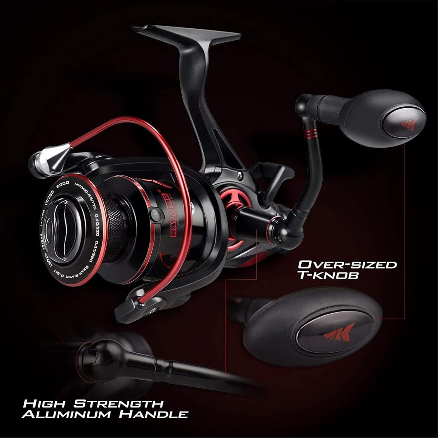 KastKing Sharky Baitfeeder III Spinning Reel 10+1 Shielded Stainless Steel BB - Carbon Fiber Drag for Live Liner Bait Fishing Action - Image 3