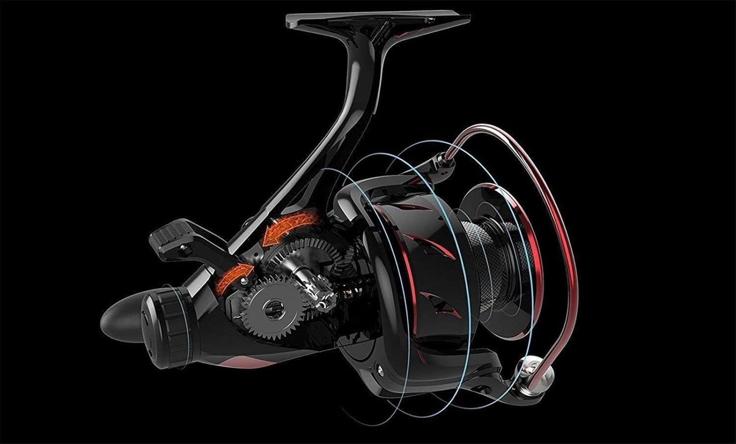 KastKing Sharky Baitfeeder III Spinning Reel 10+1 Shielded Stainless Steel BB - Carbon Fiber Drag for Live Liner Bait Fishing Action - Image 6