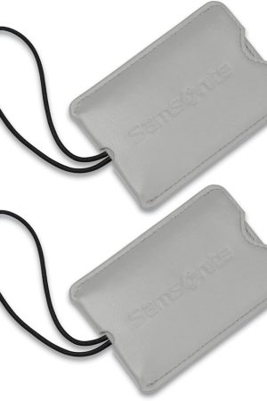2-Pack Vinyl ID Tags, Light Grey